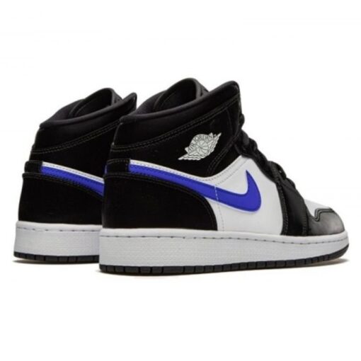 Air Jordan 1 Mid Black Racer Blue White - Sneaker basket homme femme - 3