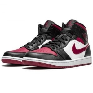 Air Jordan 1 Mid Bred Toe - Sneaker basket homme femme - 2