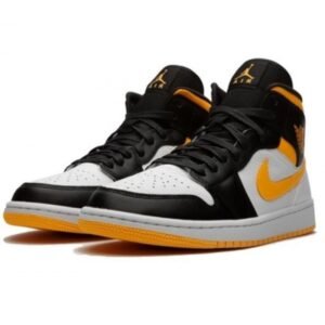 Air Jordan 1 Mid Laser Orange Black - Sneaker basket homme femme - 2