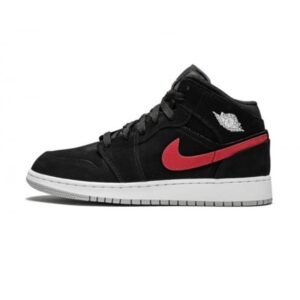 Air Jordan 1 Mid Multi-Color Swoosh Black - Sneaker basket homme femme - 1