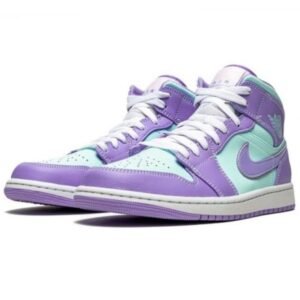 Air Jordan 1 Mid Purple Aqua - Sneaker basket homme femme - 2