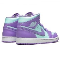 Air Jordan 1 Mid Purple Aqua - Sneaker basket homme femme - 3