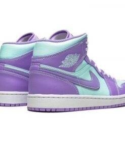 Air Jordan 1 Mid Purple Aqua - Sneaker basket homme femme - 3