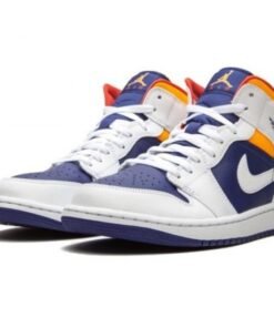 Air Jordan 1 Mid Royal Blue Laser Orange - Sneaker basket homme femme - 2