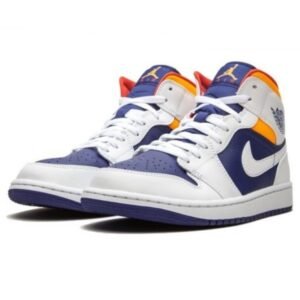 Air Jordan 1 Mid Royal Blue Laser Orange - Sneaker basket homme femme - 2