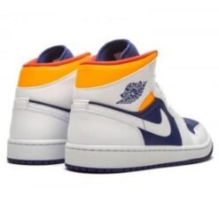 Air Jordan 1 Mid Royal Blue Laser Orange - Sneaker basket homme femme - 3