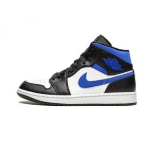 Air Jordan 1 Mid White Black Racer Blue - Sneaker basket homme femme - 1