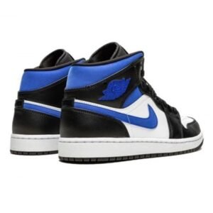 Air Jordan 1 Mid White Black Racer Blue - Sneaker basket homme femme - 3