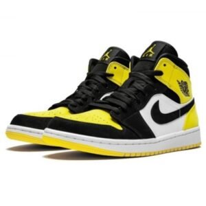 Air Jordan 1 Mid Yellow Toe Black - Sneaker basket homme femme - 2