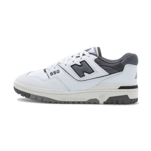 New Balance 550 White Grey Dark Grey - Sneaker basket homme femme - 1