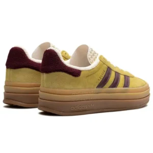 Adidas Gazelle Bold Almost Yellow Maroon - Sneaker basket homme femme - 3