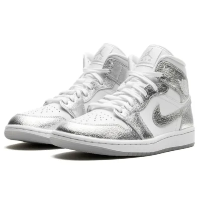 Air Jordan 1 Mid SE Metallic Silver - Sneaker basket homme femme - 2